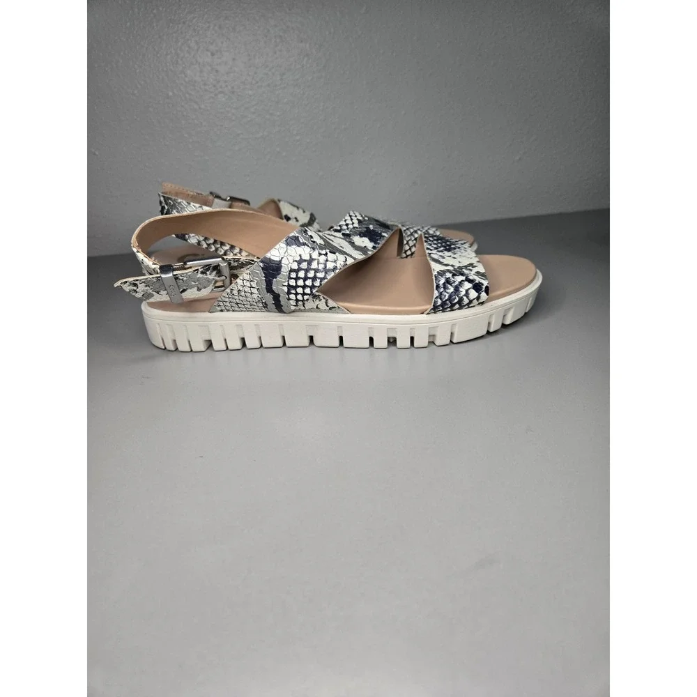 Circus by Sam Edelman Nadine Snake Print Black/White Platform Sandals Women 7.5M